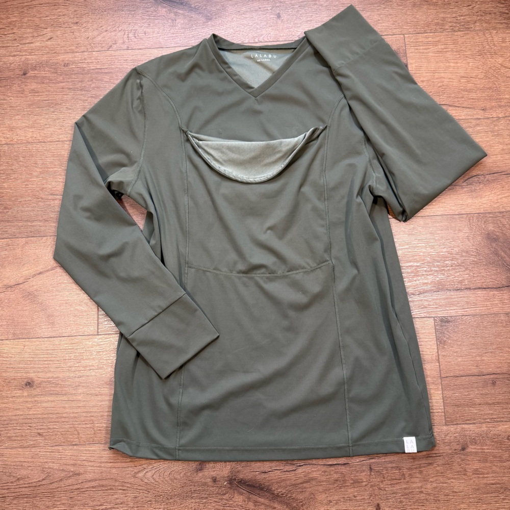 LALABU baby shirt green‎ long sleeve